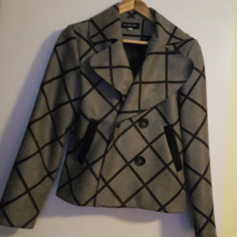 Grey/Black waist length jacket